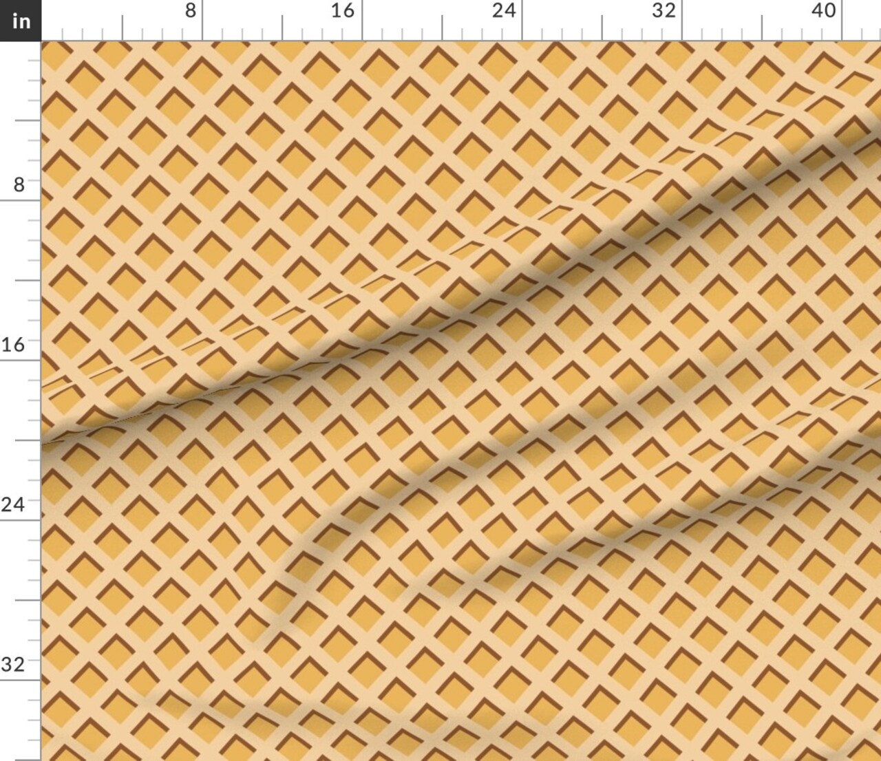Various Fabrics by the Yard or Fat Quarter Ice Cream, 2 Scale, Waffle, Cone, Food Costume, Dessert, Treats Custom Printed Fabric by Spoonflower